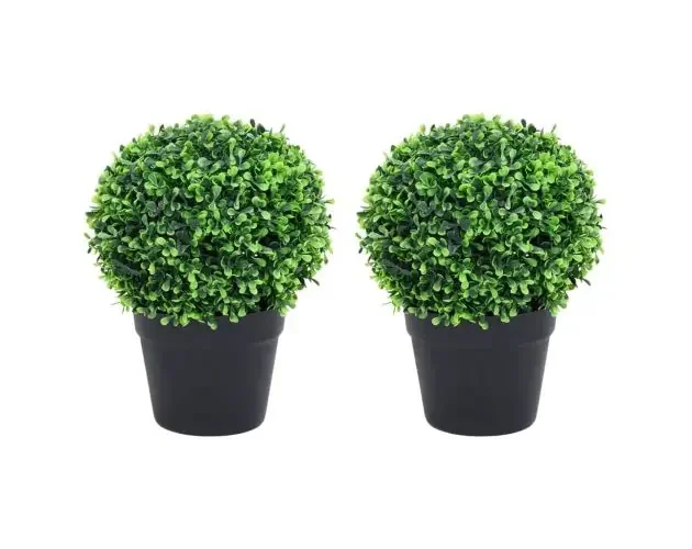 vidaXL plantas de boj artificial 2 uds forma bola maceta verde 27 cm | Brico Depôt Occasione Imperdibile