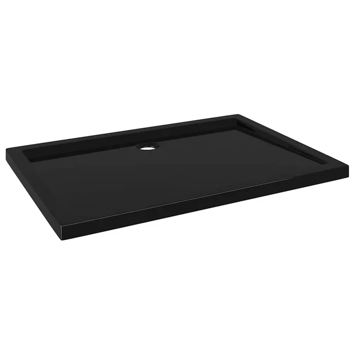 vidaXL Plato de ducha rectangular negro ABS 80×110 cm