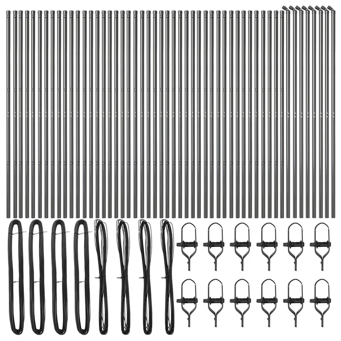 vidaXL Poste de cerca Otro 52 pcs Gris 3.2 x 3.2 x 150 cm Acero