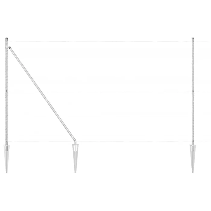 vidaXL Poste de cerca Otro 52 pcs Plateado 3.2 x 3.2 x 170 cm Acero (3)