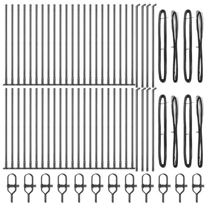 vidaXL Poste de cerca Otro 52 pcs Plateado 3.2 x 3.2 x 90 cm Acero