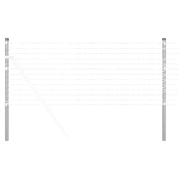 vidaXL Postes de cerca 12 pcs Plateado 50 cm
