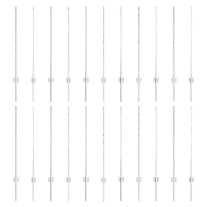 vidaXL Postes de cerca Manual 44 pcs Plateado 140 cm Acero