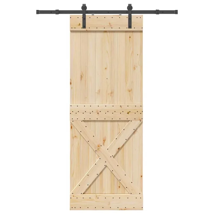 vidaXL Puerta corredera con herrajes madera maciza de pino 85×210 cm (27)