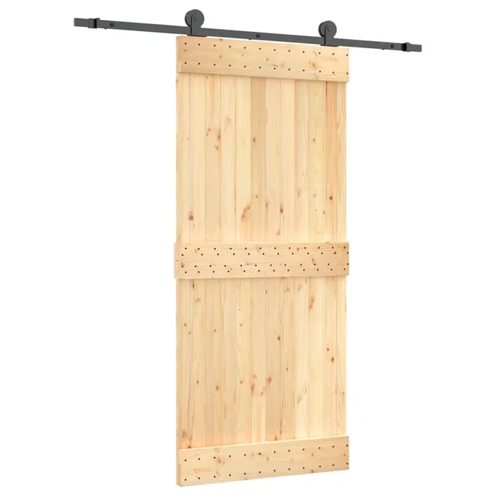 vidaXL Puerta corredera con herrajes madera maciza de pino 90×210 cm (46)