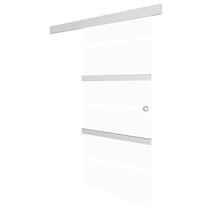vidaXL Puerta corredera con tope suave vidrio ESG y aluminio 90×205 cm