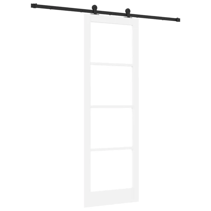 vidaXL Puerta Corredera ORKDAL Blanco 78 x 232 cm Madera y metal (2)
