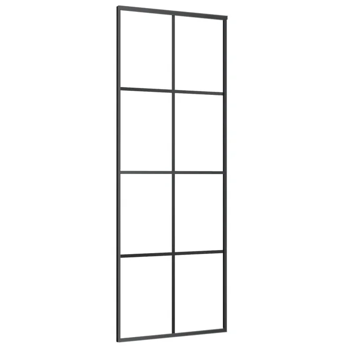 vidaXL Puerta corredera vidrio ESG y aluminio negro 76×205 cm