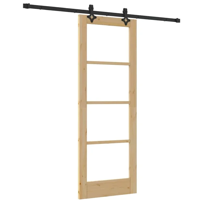 vidaXL Puerta Corrediza ORKDAL Marrón 73.5 x 198.5 cm Madera y metal