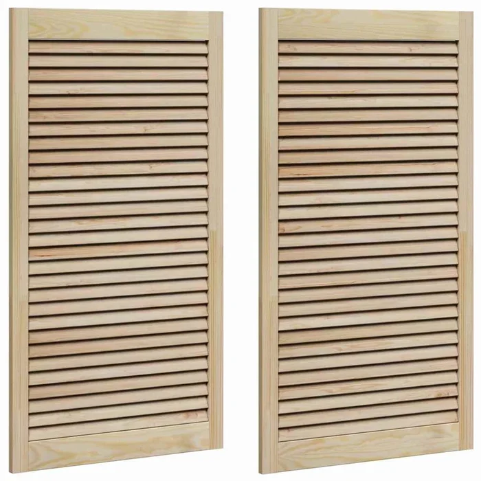 vidaXL Puerta de Armario 2 pcs Natural 140.5 x 2.1 x 49.5 cm (3)