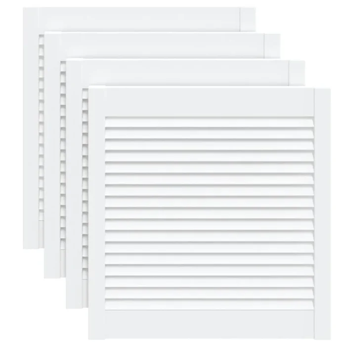 vidaXL Puerta de armario lamas 4 uds madera pino blanco 61,5×59,4 cm