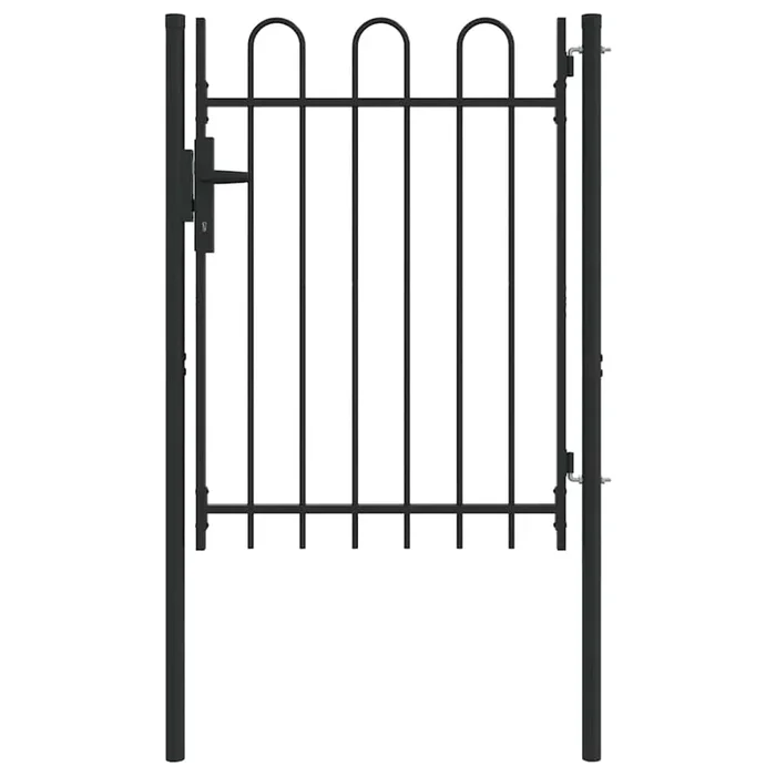 vidaXL Puerta de cerca Gris 100 x 120 cm Acero Recubierto de Polvo