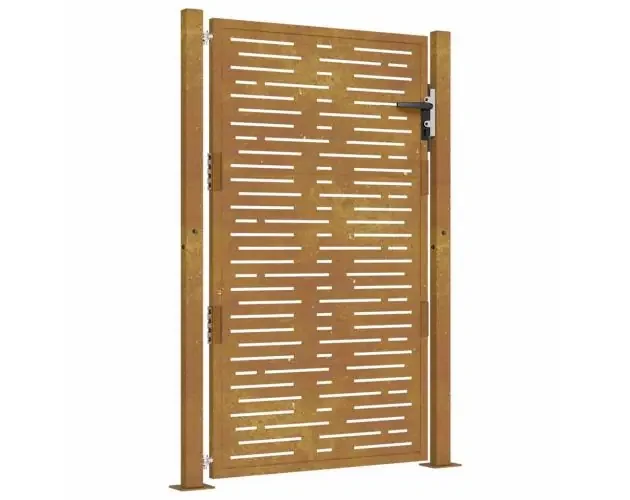 vidaXL puerta de jardín 105×155 cm de acero corten con diseño cuadrado | Brico Depôt Occasione