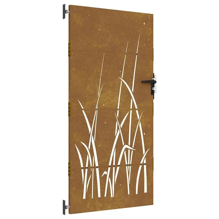 vidaXL Puerta de jardín acero corten diseño hierba 85×200 cm