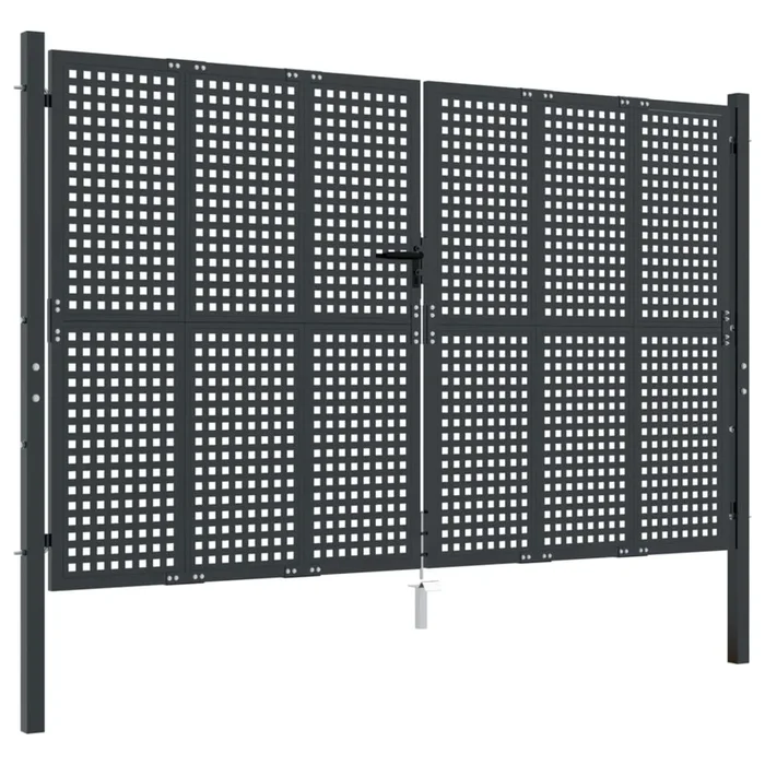 vidaXL Puerta de jardín acero gris antracita 300×175 cm