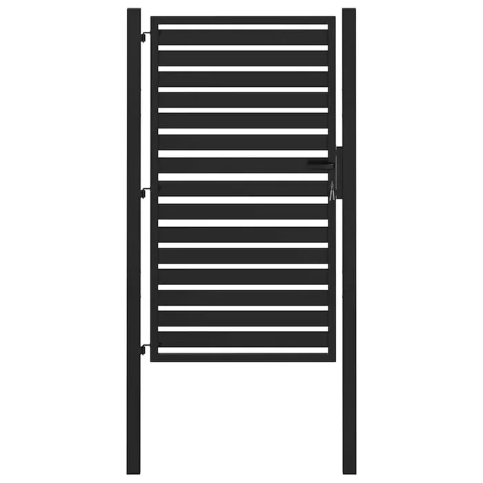 vidaXL Puerta de jardín con cerradura de aluminio negra 100×150 cm
