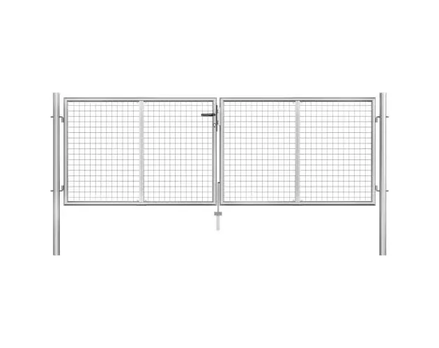 vidaXL puerta de jardín de acero galvanizado plateado 306×125 cm | Brico Depôt Must-Have