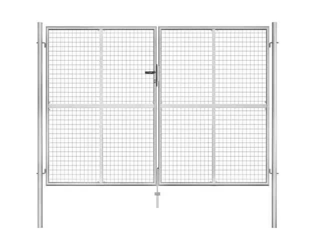 vidaXL puerta de jardín de acero galvanizado plateado 306×225 cm | Brico Depôt Professionale