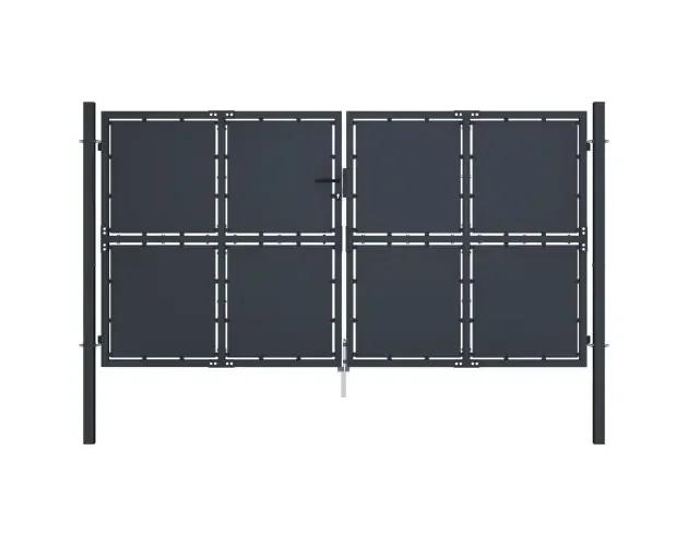 vidaXL puerta de jardín de acero gris antracita 300×125 cm | Brico Depôt Miglior Prezzo