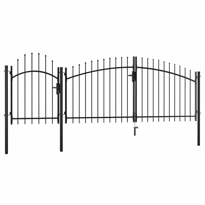 vidaXL Puerta de jardín de acero negro 1,5×4 m
