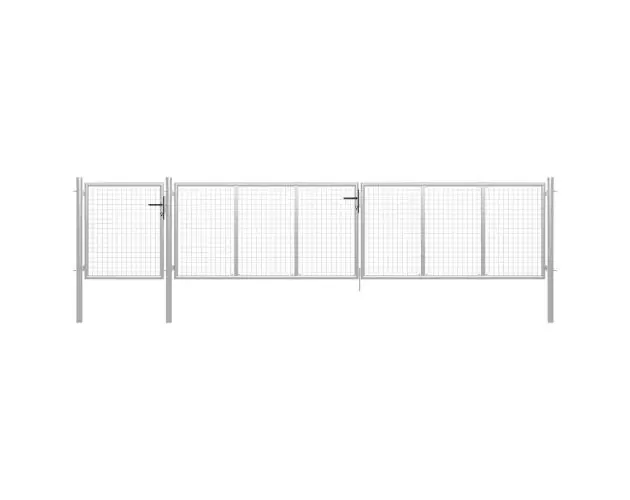 vidaXL puerta de jardín de acero plateado 500×100 cm | Brico Depôt Ultimissimo Modello