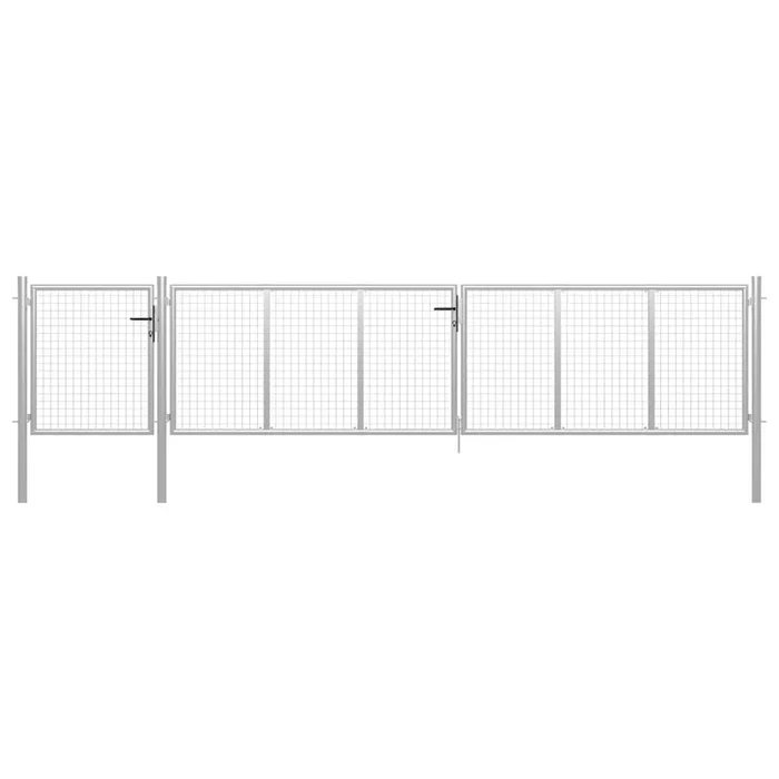 vidaXL Puerta de jardín de acero plateado 500×75 cm