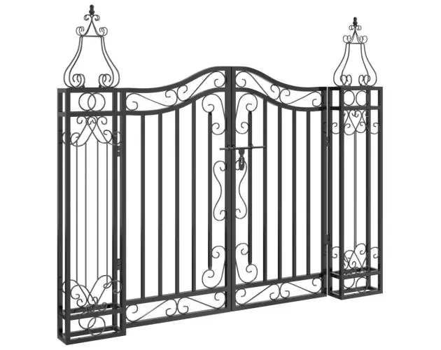 vidaXL puerta de jardín de hierro forjado negro 121x8x100 cm | Brico Depôt Offerta