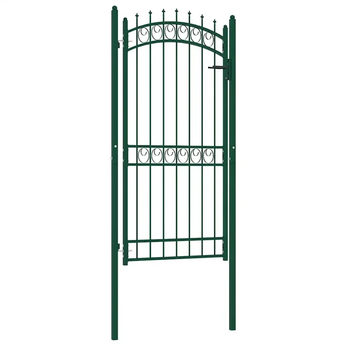 vidaXL Puerta de valla con picos acero verde 100×200 cm
