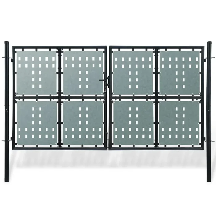 vidaXL Puerta de valla de jardín negra 300×225 cm