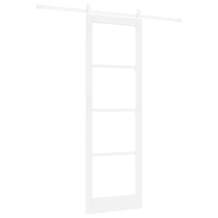 vidaXL Puerta Deslizante Manual Blanco 78 x 232 cm Madera y metal (4)