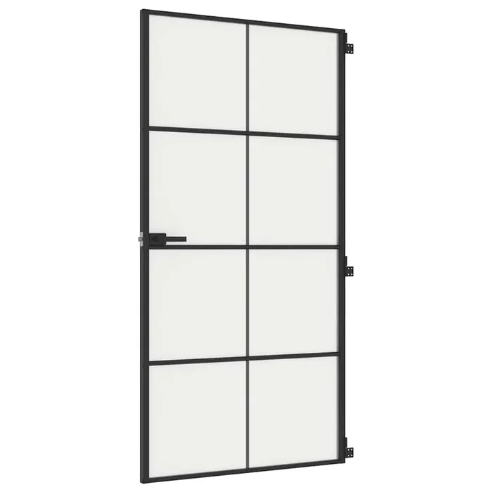 vidaXL Puerta interior delgada negra vidrio y aluminio 102,5×201,5 cm
