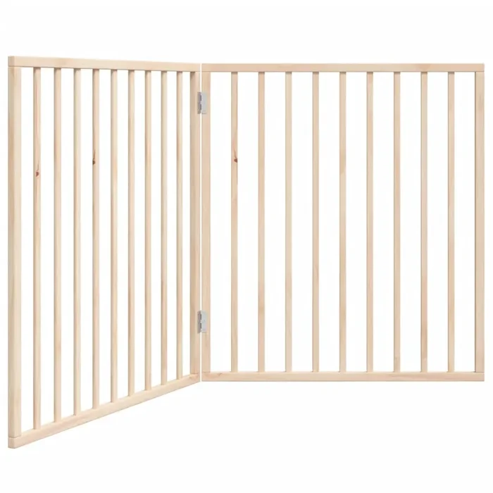 vidaXL Puerta para perros plegable de 2 paneles, 160 cm, madera de álamo (2)