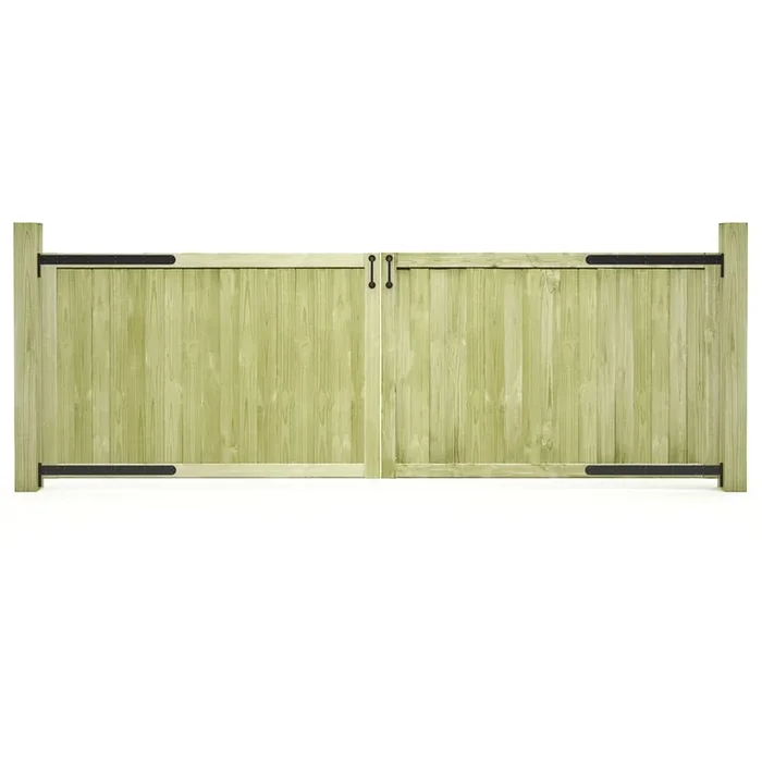 vidaXL Puertas de valla madera 2 uds de pino impregnada 300×100 cm