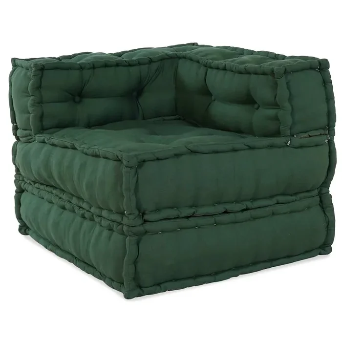 vidaXL Puf modular tela verde 70x70x54