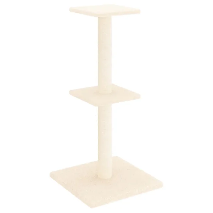 vidaXL Rascador para gatos con postes de sisal color crema 73 cm
