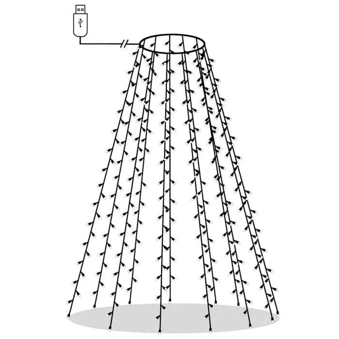 vidaXL Red de luces de árbol de Navidad 180 LEDs blanco frío 180 cm