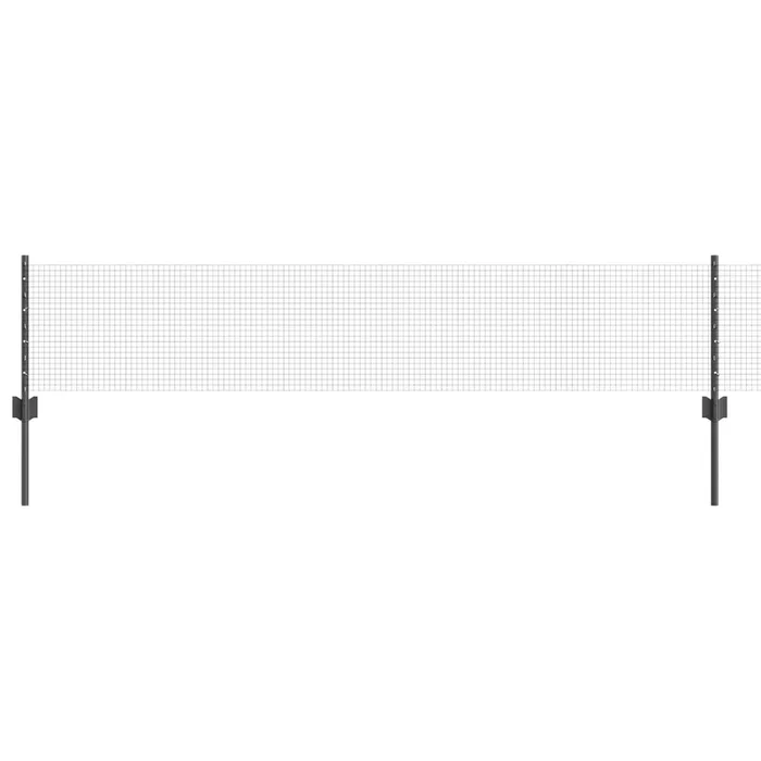 vidaXL Reja con postes Gris 0.4 x 10 m Acero (10)