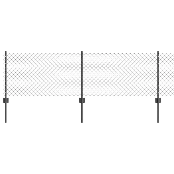 vidaXL Reja con postes Gris 0.4 x 10 m Acero (11)