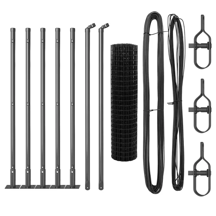 vidaXL Reja con postes Gris 0.4 x 10 m Acero (38)