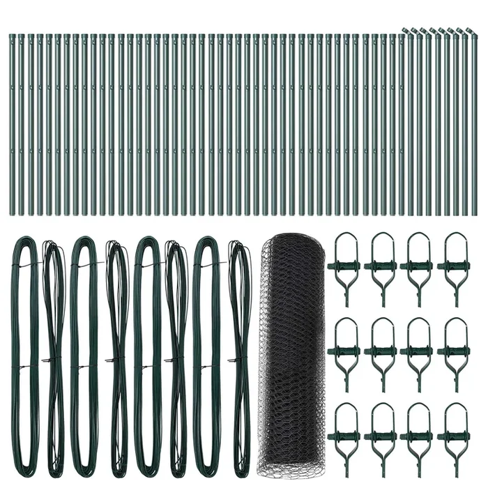 vidaXL Reja con postes Gris 0.4 x 100 m Acero recubierto de PVC