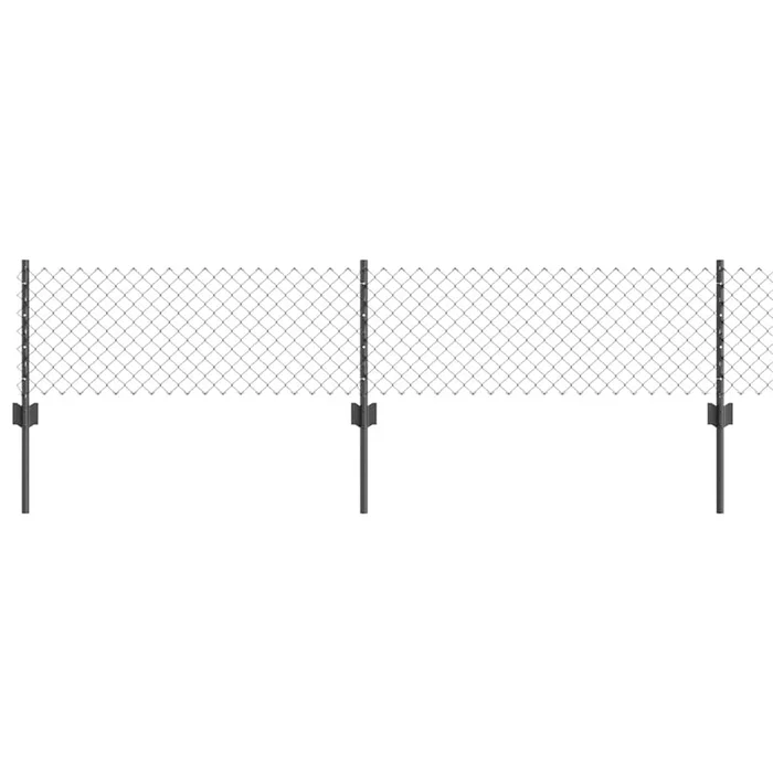 vidaXL Reja con postes Gris 0.4 x 25 m Acero (37)