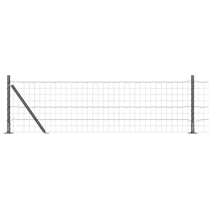 vidaXL Reja con postes Gris 0.4 x 25 m Acero (44)