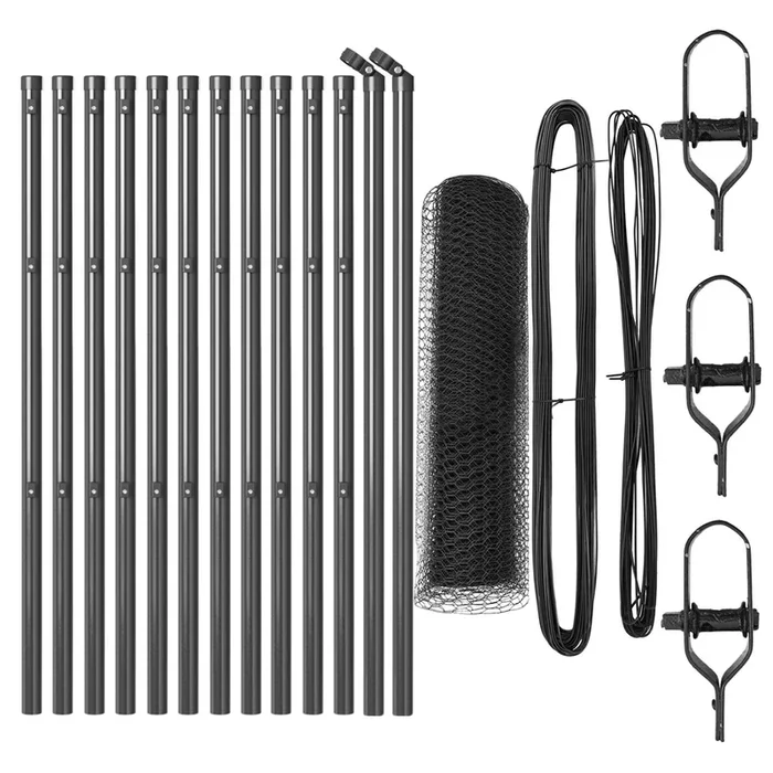 vidaXL Reja con postes Gris 0.4 x 25 m Acero recubierto de PVC