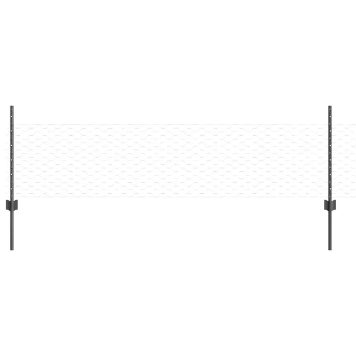 vidaXL Reja con postes Gris 0.5 x 100 m Acero (19)