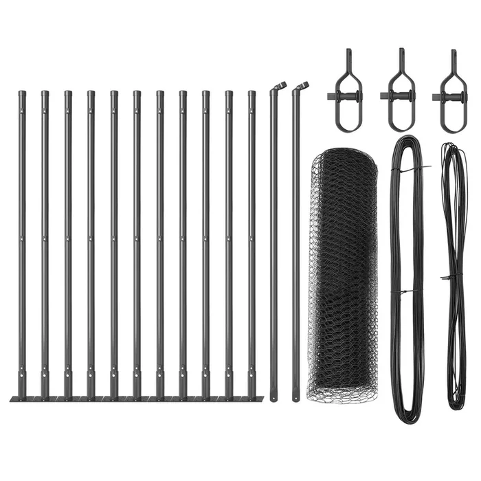 vidaXL Reja con postes Gris 0.5 x 25 m Acero recubierto de PVC (9)