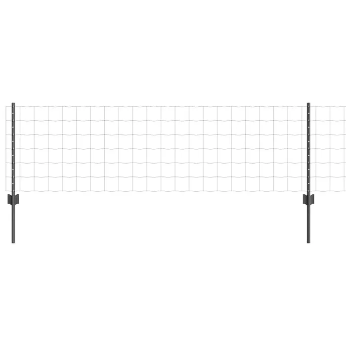 vidaXL Reja con postes Gris 0.6 x 10 m Acero (25)