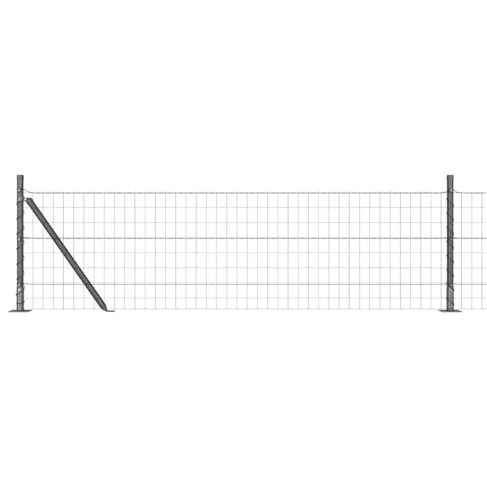 vidaXL Reja con postes Gris 0.6 x 10 m Acero (40)