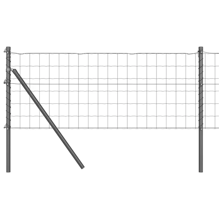 vidaXL Reja con postes Gris 0.6 x 10 m Acero (9)