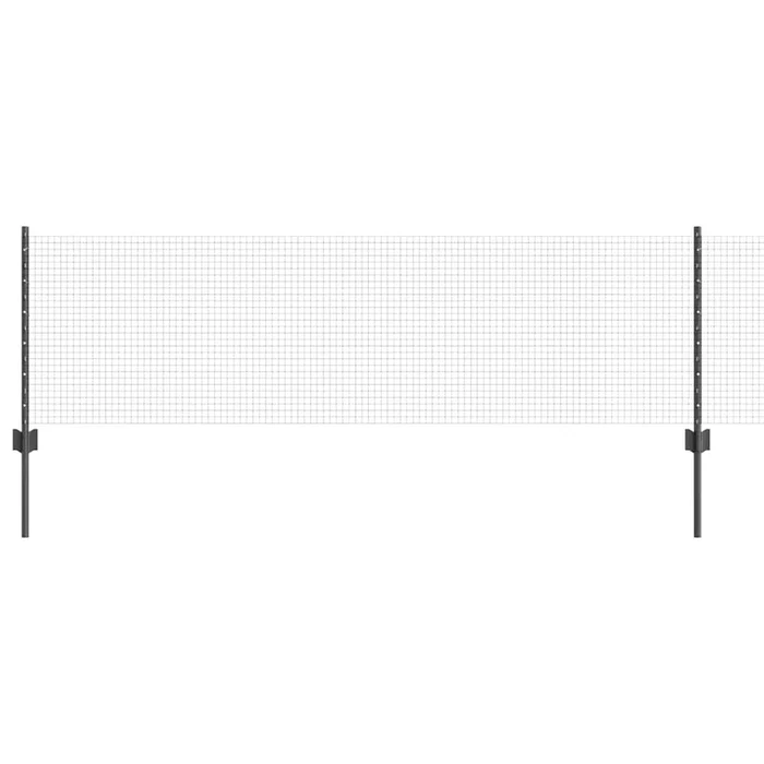 vidaXL Reja con postes Gris 0.6 x 100 m Acero (7)