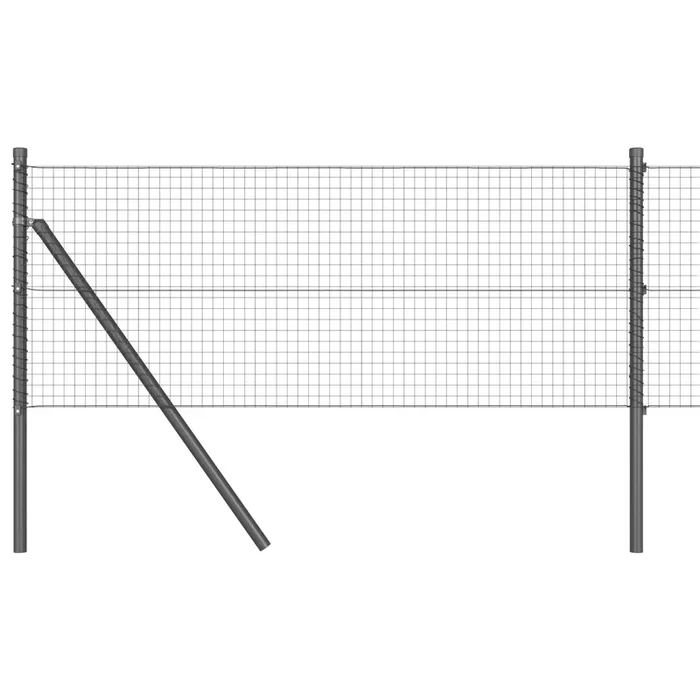 vidaXL Reja con postes Gris 0.6 x 25 m Acero (4)